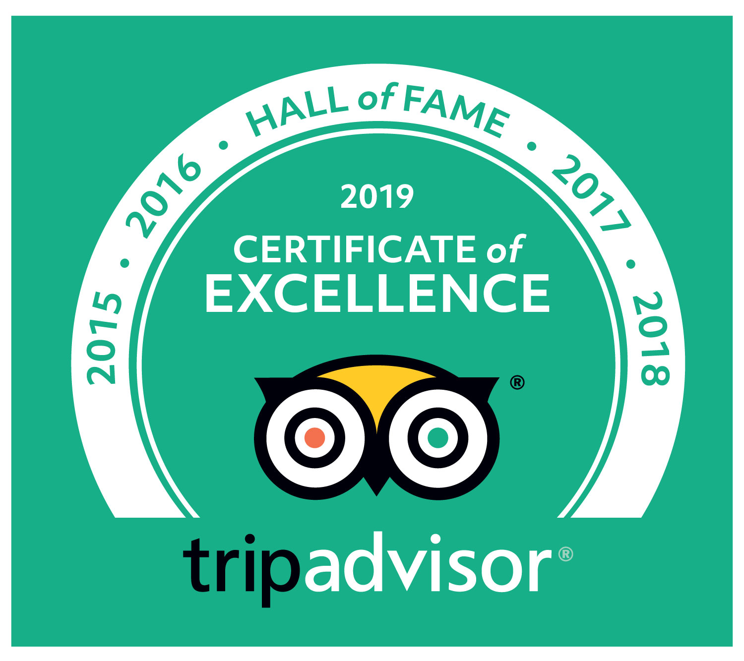 Trip Advisor Certificate of Excellence